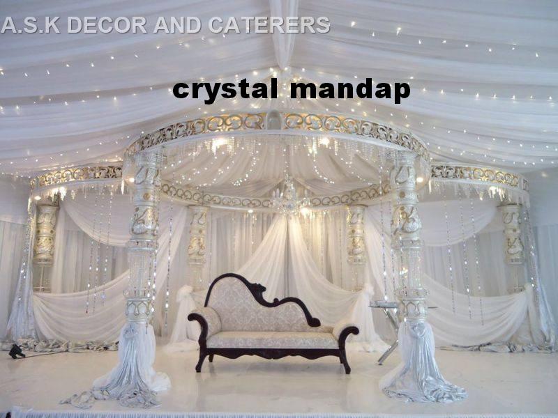 crystal decor - white theme wedding durban