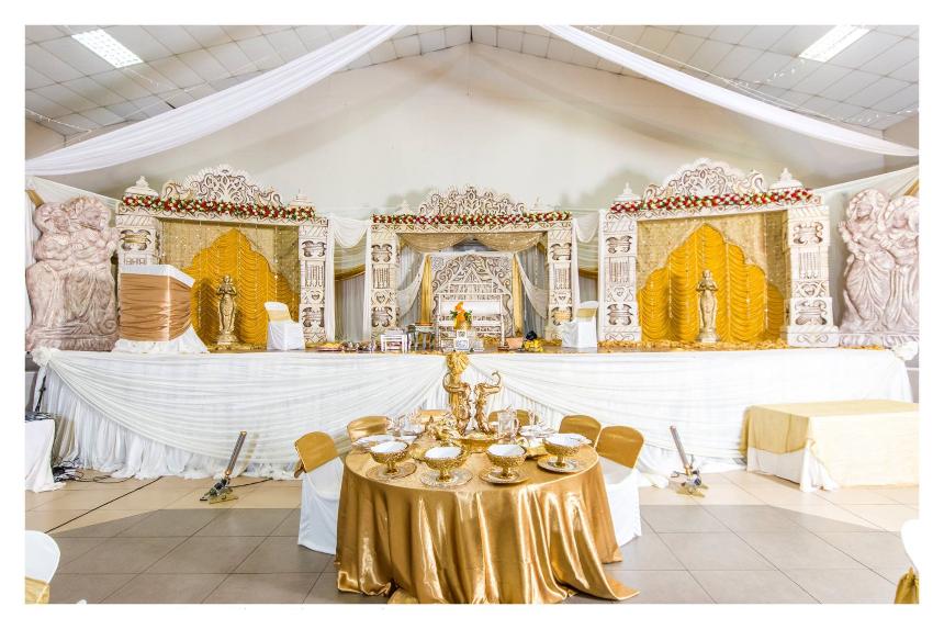 umhlatuzana civic wedding decor - temple set